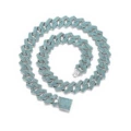 silver Sea Blue Strip Cuban Chain