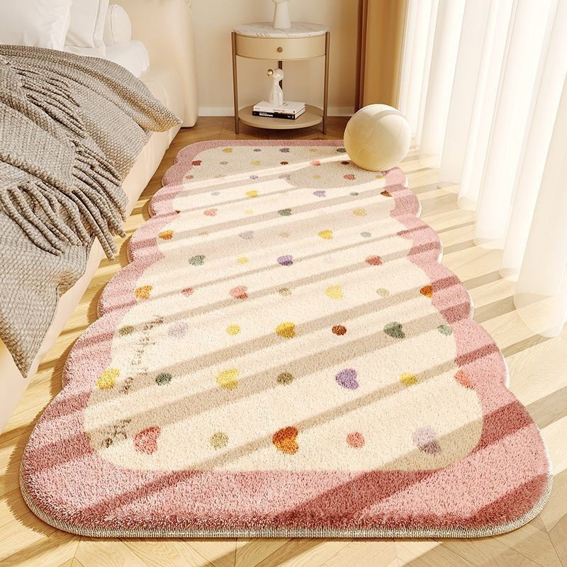 Colorful Spotted Bedroom Bedside Blanket, Soft and Cool Balcony Bay Window Mat, Simple Long Bedside Table Mat, Drop Shipping