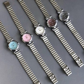 New Round Alloy Bamboo Steel Strap Diamond Small Dial Women's Watch Quartz Watch Manufacturer Direct Sales Cross-Border Live Broadcast