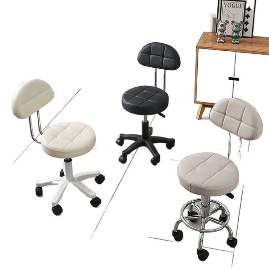 Bar Chair Bar Counter Movable Backrest Home Beauty Hairdressing Lifting Rotating Round Stool Pulley Front Desk Big Work Chair