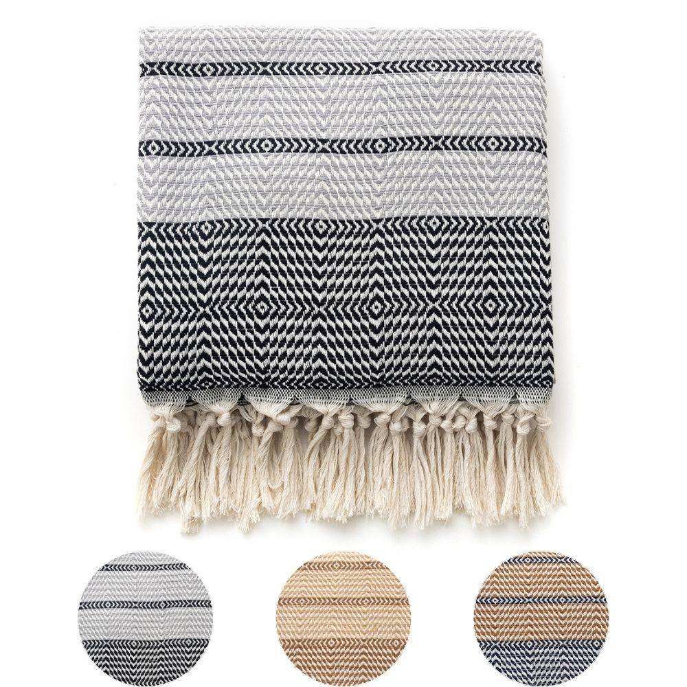 Modern Simple Cotton Blanket, Large Size 130*180cm, with Tassels, Nap Blanket, Wholesale, Sofa Woven, Thickened
