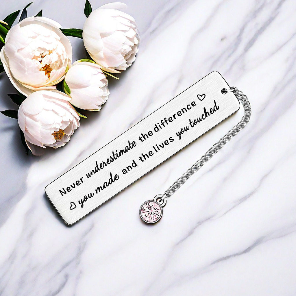 Cross-border hot titanium steel bookmark in stock wholesale metal stainless steel bookmark can be to map laser lettering plus logo