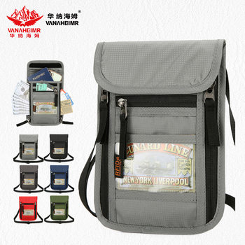 Warneim Travel Passbook Bag Simple Lightweight Ticket Holder Portable Large Capacity Neck Hanging Certificate Storage Bag