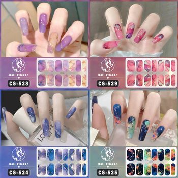 Baking Free Gel Nail Oil Film Waterproof Long-lasting Nail Nail Sticker Paper Film Marble Pattern Large Color Block Glitter