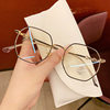 Tiktok popular anti-blue light Women's plain glasses eye protection gold silk glasses frame face-looking small net red polygon glasses