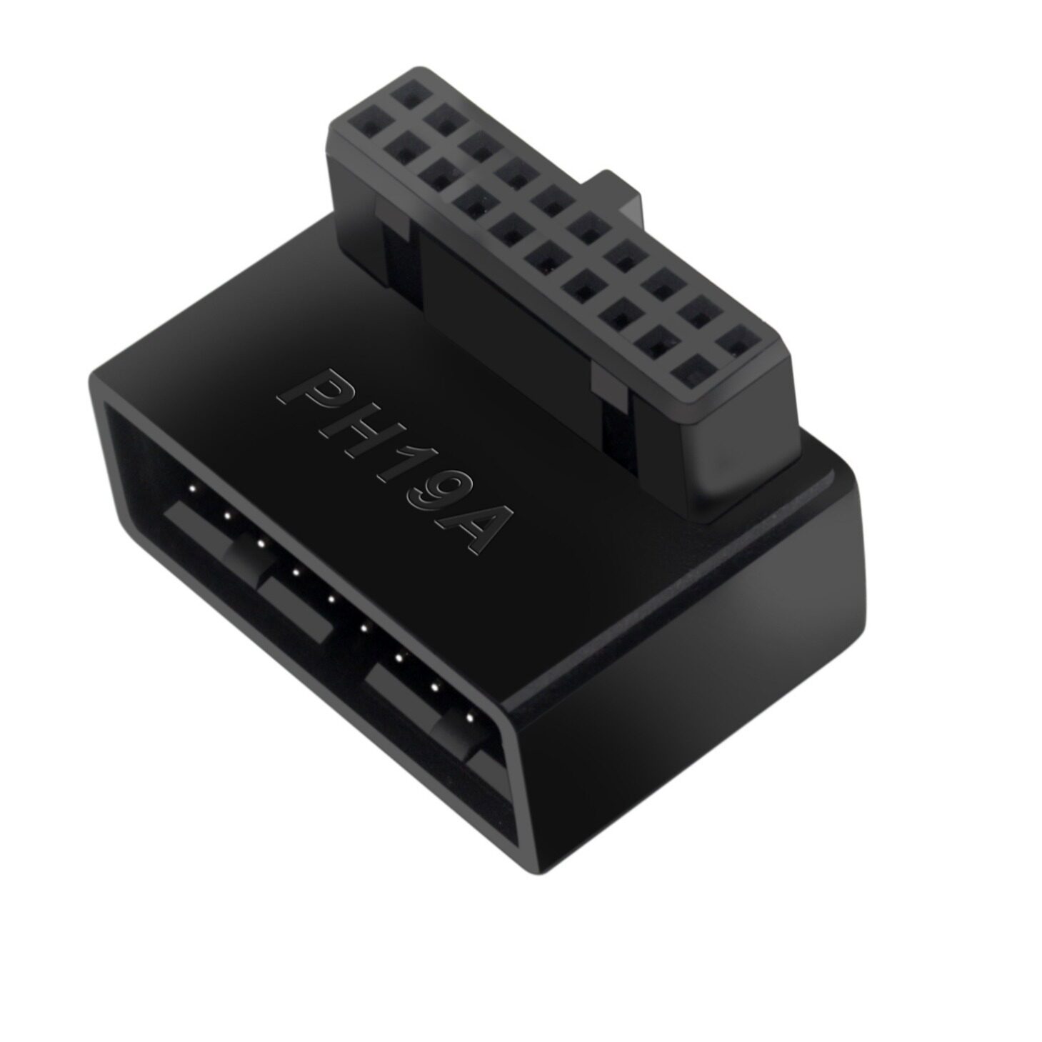 台式电脑主板USB3.019/20P插座90度转向头走线神器装机配件带外壳