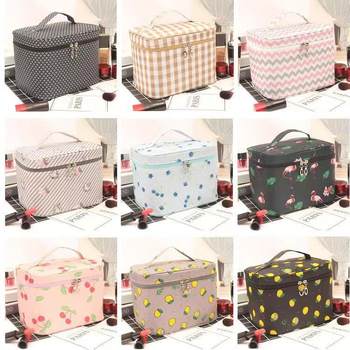 New Portable Cosmetic Bag Waterproof Canvas Travel Female Cute Portable Multi-Functional Cosmetic Storage Bag Wash Bag
