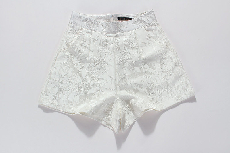 Bộ mặc nhà nữ cotton tay ngắn họa tiết trơn — Trắng chi tiết 12
