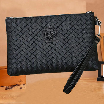 2025 Woven Pattern Men's Clutch Bag Casual Handbag New High-End Accessible Luxury Clutch Bag Men's Envelope Bag Mobile Phone