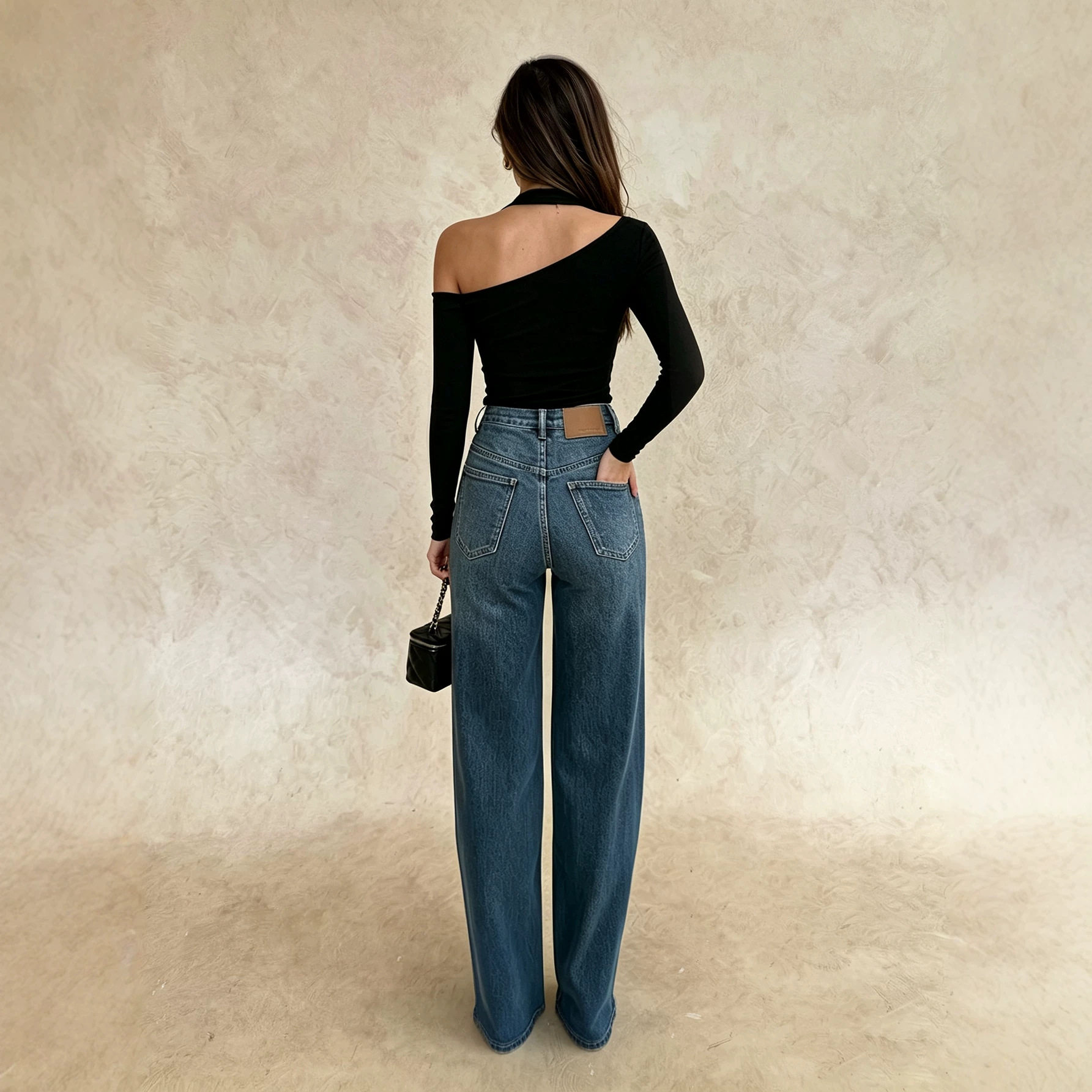 Asymmetrical Long Sleeve Top for Women Halter Neck Slim Fit Versatile Style Perfect for Autumn and Winter Wholesale