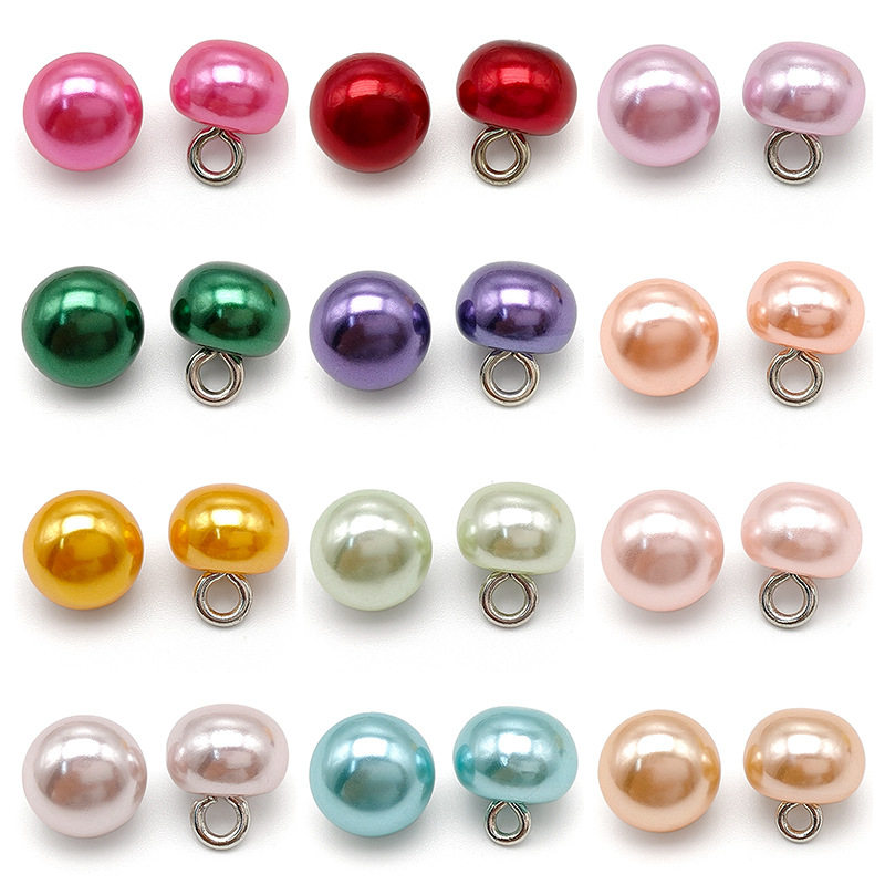 High-Gloss Pearl Buttons for Women's Silk Shirts and Dresses, Solid Color Sweater Cardigan Decorative Buttons
