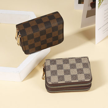 2025 New Double Zipper Organ Card Bag Light Luxury Trendy Fashion Multi-Card Holder Coin Wallet Multi-Function Card Bag