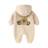 Baby Winter Super Cute Velvet Jumpsuit for Men and Women Red Fashionable Cartoon Autumn and Winter Outing Short-Sleeved Harem Climbing Suit