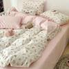 Beautiful Pink Spring and Summer Soft Washable Cotton Bed Four-piece Set College Students' Dormitory Bed Sheet Quilt Cover Three-piece Set