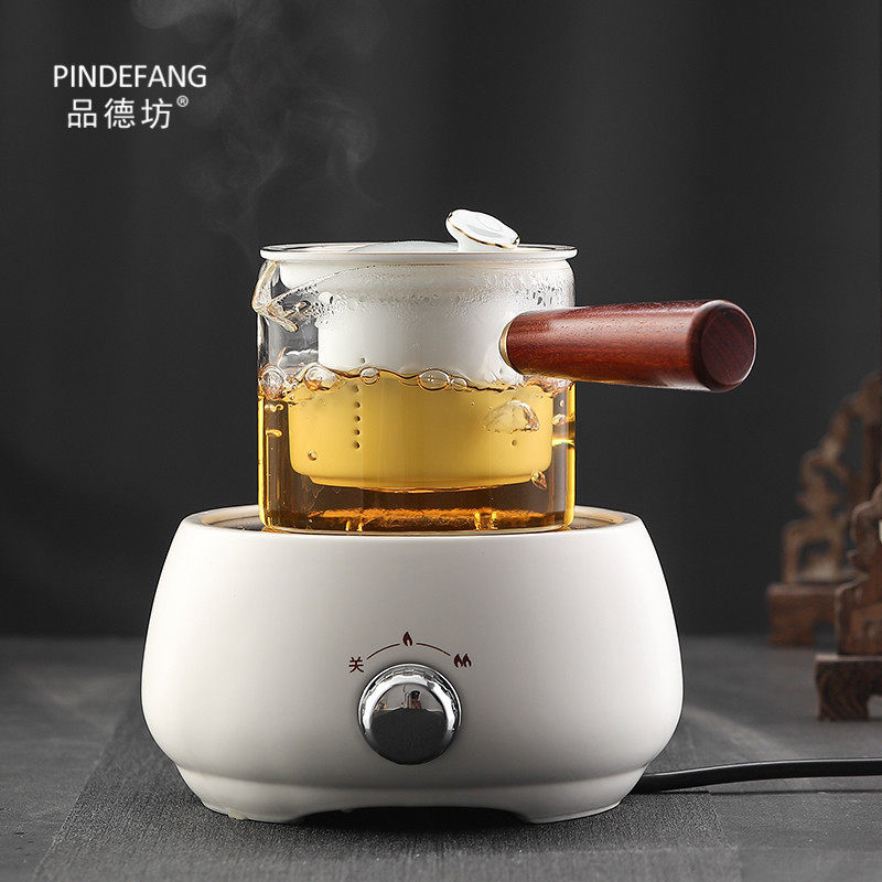 Glass teapot suit kung fu tea set household ceramic liner filter side handle tea maker automatic tea making electric ceramic stove