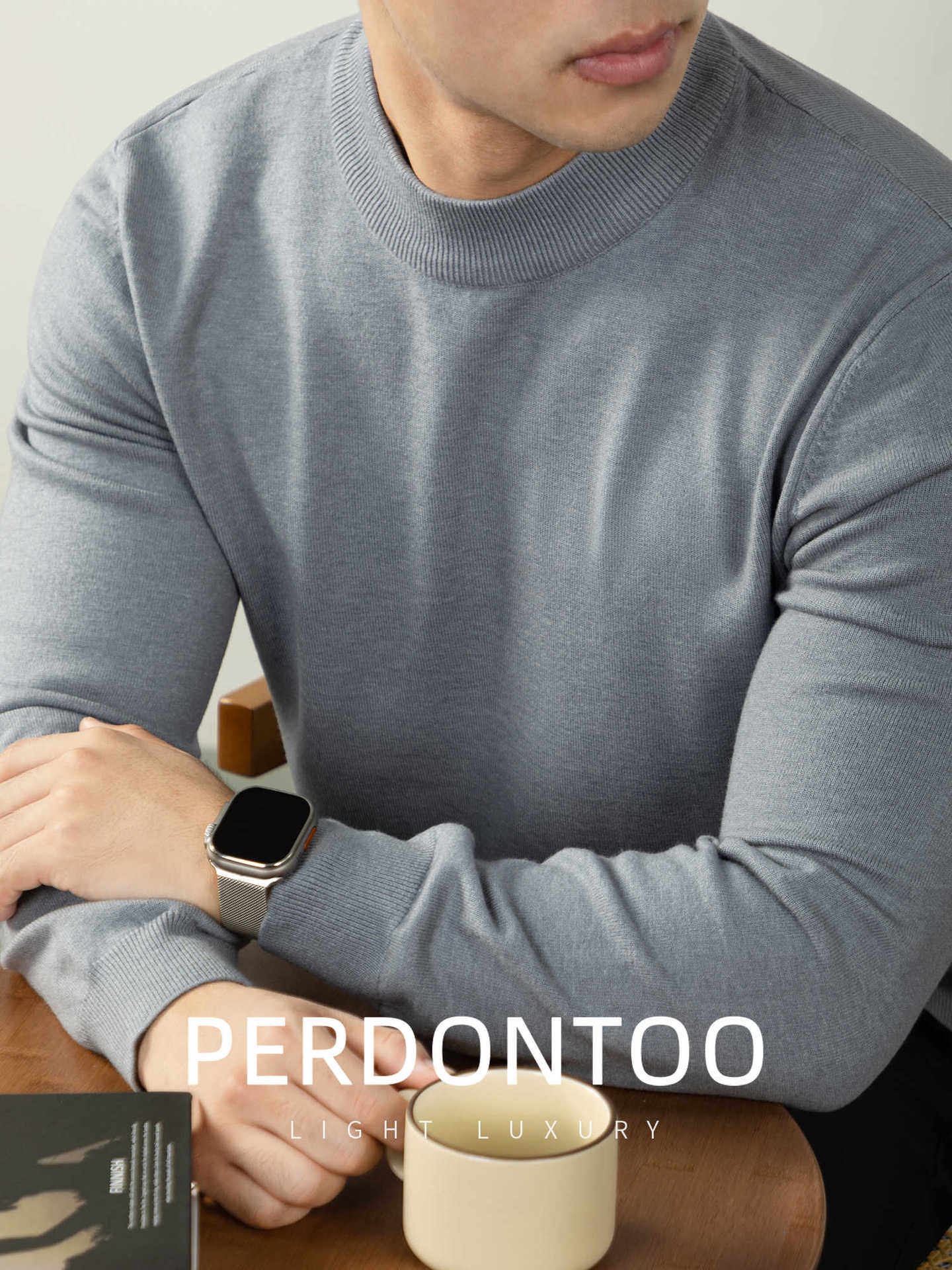 【远红外发热】绵羊毛莫代尔抗起球保暖半高领毛衣男士秋冬内搭