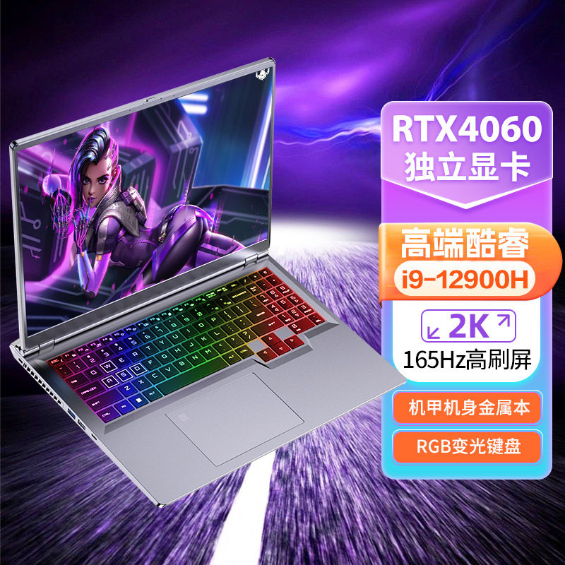 Новый продукт core i9 + RTX4060 с независимым дисплеем, высокопроизводительный игровой ноутбук, тонкий ноутбук для занятий киберспортом и бизнесом Изображение 1