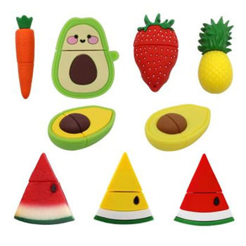Wholesale cute cartoon fruit U disk avocado strawberry watermelon U disk simulation food cartoon vegetable fruit U disk