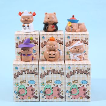 New Halloween Funny Capybara Blind Box Figure Cartoon Trendy Desktop Ornament Doll Machine Wholesale