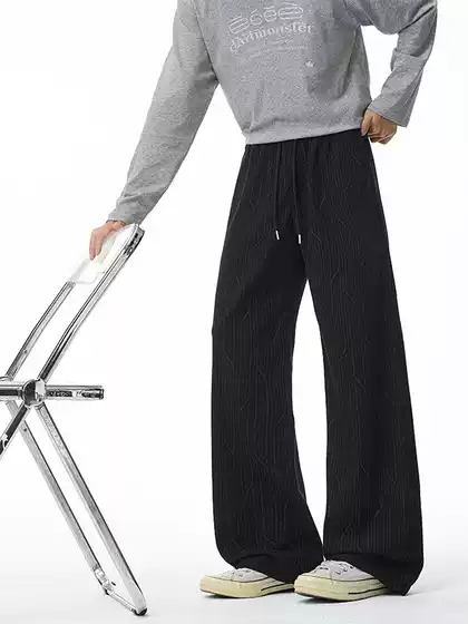 2026 Autumn New Corduroy Striped Printed Trousers with Shadowless Wall Light Detail, Sizes M-5XL, HK261096-Special P21