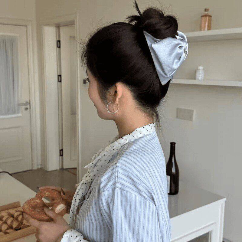 简约清新布艺鲨鱼夹韩系洋气后脑勺发夹女高颜值时尚三角抓夹发饰