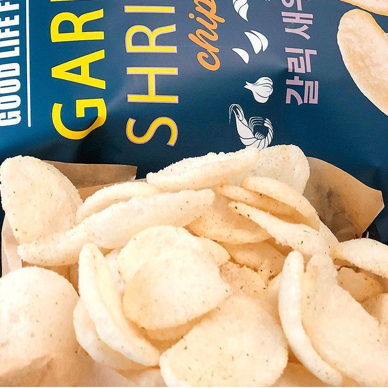 Korean Qulai Fu Garlic Flavor Crab Flavor Shrimp Chips 82G/Bag Internet-Famous Potato Chips Office Leisure Puff Snack