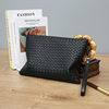 New Men's Woven Clutch Large Capacity Soft Leather Handbag Envelope Trendy Business Men's Bag Live Supply