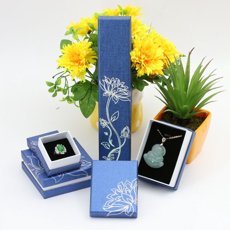 Jewelry Box, Ring and Bracelet Box, Lid with Lotus Design, Jewelry Packaging Gift Box, Chinese Style Jewelry Box