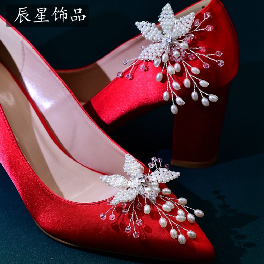 Star European and American New Bride Wedding Shoes Decorative Women's High Heels Accessories Shoes Flower Shoe Clip Removable Shoe Buckle CX15