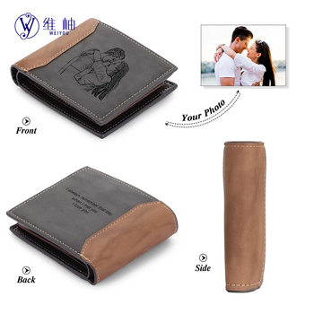 Cross-border Photo lettering wallet Father's Day boyfriend holiday gift wallet manufacturers supply wholesale