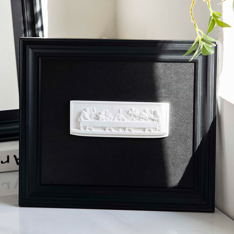 French Retro Black Photo Frame Display Frame Cardboard A3A4 Solid Wood Picture Frame Mounted Wall High-Level Sense