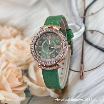 Foreign Trade Cross-Border New Belt Diamond Ladies Watch Roman Dial Retro Exquisite Women's Watch Fashionable Temperament