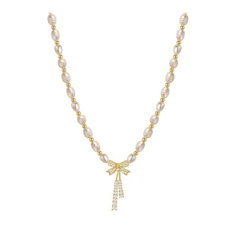 High-end Pearl Necklace Women's Simple Niche Design Sweet Cool Spice Girl Style Fashion Light Luxury All-match Collar Chain Necklace