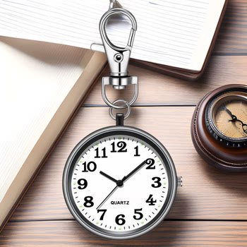 New Pocket Watch for Exam Clear Large Number Literal Keychain Hanging Watch for Elderly Students Fashionable All-match Nurse Watch