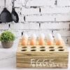 Solid Wood Light-Burned Egg Storage Box Two-Layer Porous Egg Tray Home Kitchen Wooden Egg Storage Box Display Stand