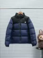 High-end navy blue hoodie with concealed hood