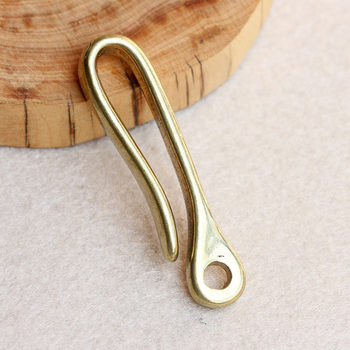 Brass vintage keychain U-shaped waist hanging horseshoe buckle Lobster hook car key ring financial cloth hook pendant