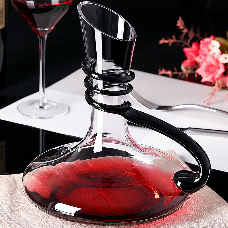 Wine decanter glass lead-free wine separator crystal with handle wine pot household wine set wine bottle European style