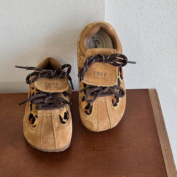 Girls' Shoes 2025 Autumn Leopard Print Children's Sneakers Soft Sole Sports Shoes for Girls and Boys, Forrest Gump Shoes, Baby Training Shoes