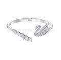 Wings swan white gold bracelet