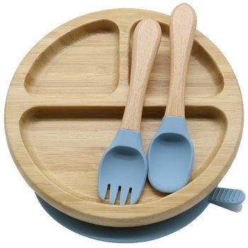 Wholesale bamboo tableware children's food supplement tableware bamboo fork spoon household bamboo tableware Japanese simple style wooden tableware