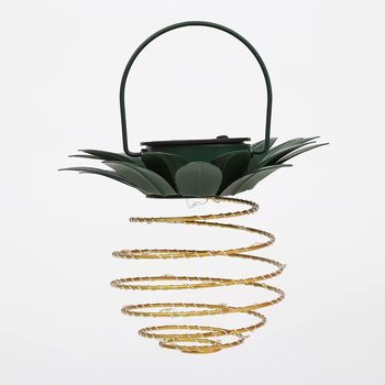 Cross-border solar lamp wrought iron pineapple lamp outdoor garden courtyard decorative lantern lawn hanging lamp night light