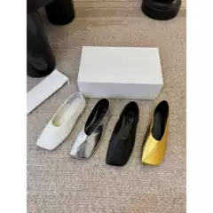 26 Spring New Retro Style Soft Leather Shallow Square-Toe Flat Shoes for Women, Versatile Comfortable Commuter Business Shoes