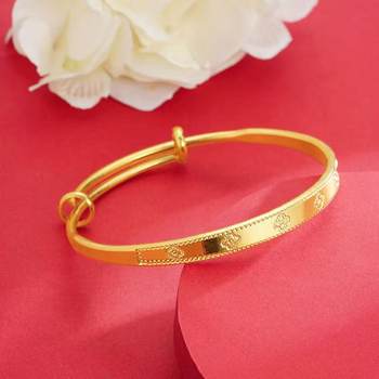 Vietnamese Sand Gold Bracelet for Women, Young Style, Summer High-End, Long-Lasting Four-Leaf Clover Copper-Plated Imitation Gold Bracelet