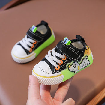 Children's Shoes New Model Baby Walking Shoes Soft Sole Kids Canvas Shoes Cartoon Anti-Kick Rubber Sole Toddler Cloth Shoes Autumn Non-Slip