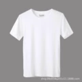 Solid color short sleeve round neck white