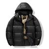 New national standard 90 white duck down black gold high-end down jacket thickened warm hooded cotton-padded jacket for men