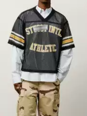 2025 New Stu Letter Printing Grid Breathable Hip-Hop Trendy Spring and Summer Fashionable Short-Sleeved T-Shirt for Men and Women