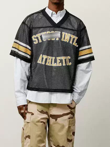 2025 New Stu Letter Printing Grid Breathable Hip-Hop Trendy Spring and Summer Fashionable Short-Sleeved T-Shirt for Men and Women