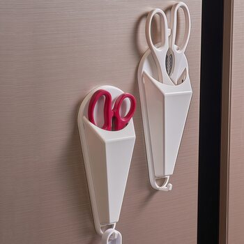 KM. Kitchen Scissors Storage Box Refrigerator Magnetic Scissors Storage Rack Wall-mounted Manual Scissors Magnet Box Storage Box